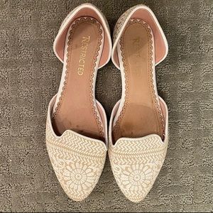 White lace flats